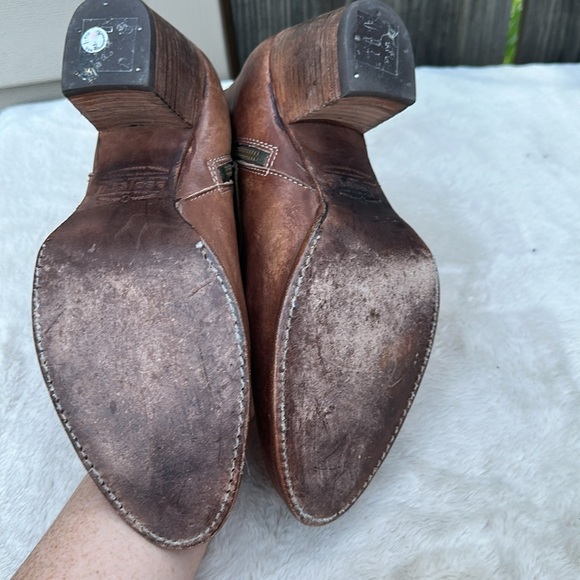 Bed Stu Benchmade Western Leather Ankle Boots With Buckles Straps Zip Women 9 - Picture 8 of 11